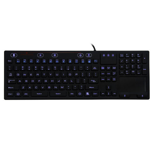 タッチパッド付きキーボード - JH-IKB110BL - Jinghong Industrial - シリコン / 防水 / LEDバックライト