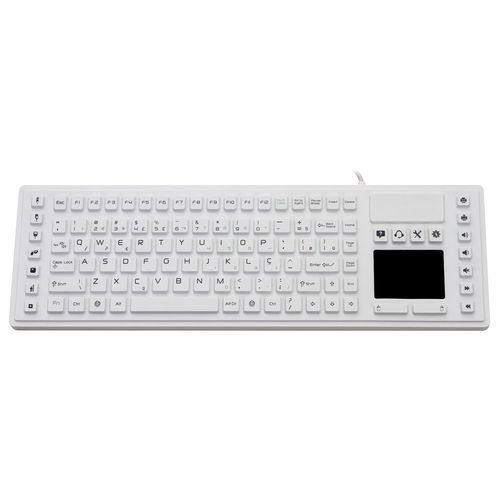 タッチパッド付き医療用キーボード - JH-IKB570 - Jinghong Industrial - シリコン / 洗える / 消毒可能