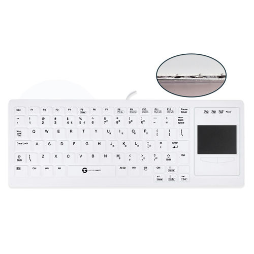 タッチパッド付き医療用キーボード - XTRA TOUCH PROTECT KSI-U10120 - GETT Asia Ltd. - シリコン / 洗える / USB