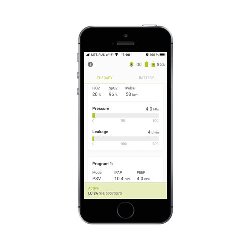 人口送風シミュレーションモバイルアプリケーション - LUISA  - Löwenstein Medical Technology GmbH + Co. KG - 医療用 / Android / iOS