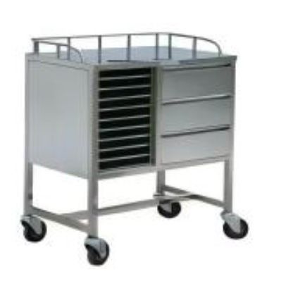 医療用台車 - YK-S014 - Topmost Medical Technology Co.,Ltd - ステンレス製 / 引き出し3段式