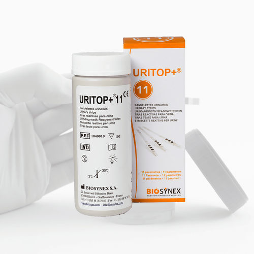 尿検査試験紙 - URITOP®+ 11 - BIOSYNEX - pH / グルコース / プロテイン