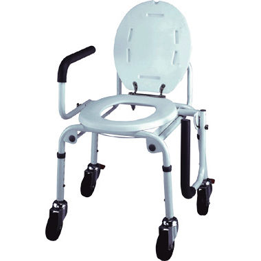 肘掛け付きトイレチェア - APC-7101-1 - Apex Health Care - ローラー付き / カットアウトシ－ト付き
