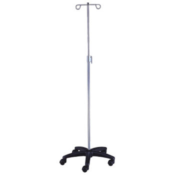 キャスター付きIV スタンド - APC-222076 - Apex Health Care - 2フック / ステンレス鋼製
