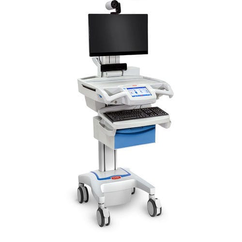 高さ調節可能なコンピュータ用台車 - CareLink™ - Capsa Healthcare - 引き出し付き / セキュリティ / モジュール式