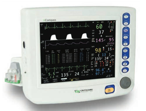 コンパクトマルチパラメータモニター - nCompass™ 8100H - Criticare Systems - ECG / RESP / TEMP