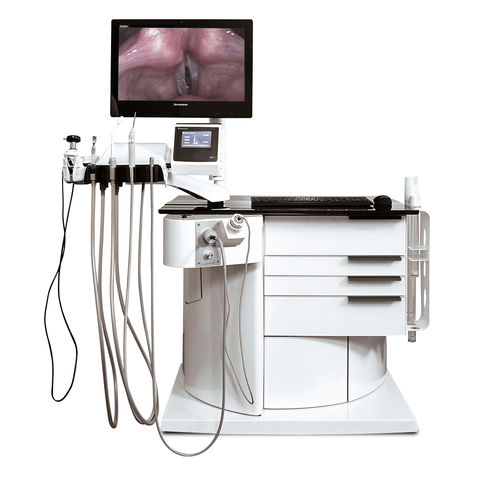 耳鼻咽喉科用ワークステーション - Euroclinic MediCare Solutions - シェルブ付き / コンパクト / ステンレス製