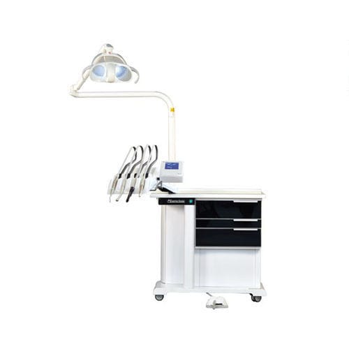 足病治療ワークステーション - Steel TS-X - Euroclinic MediCare Solutions - シェルブ付き / 照明付き / コンパクト