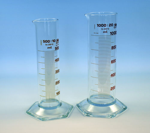 ホウケイ酸ガラス製メスシリンダー - 42185 series - Glaswarenfabrik Karl Hecht - 目盛り付