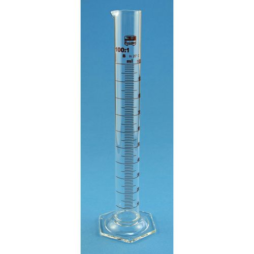 ホウケイ酸ガラス製メスシリンダー - 42180 series - Glaswarenfabrik Karl Hecht - 目盛り付
