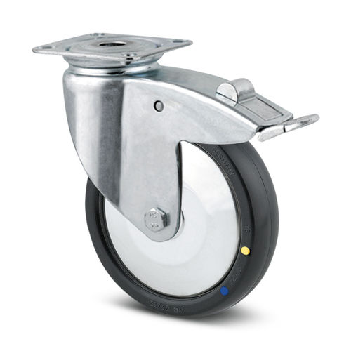 静電気防止車輪 - 014000137 - Hupfer Metallwerke GmbH & Co. KG - ブレーキ付き / ステンレス製 / 回転