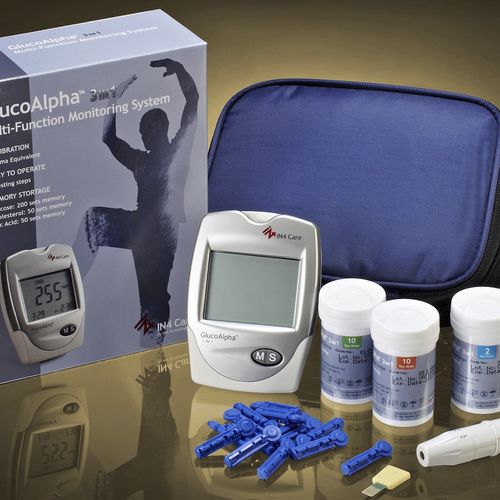 GDH-FAD血糖測定器 - GlucoAlpha 3 in 1  - IN4 Technology - 病院用 / 実験用 / コレステロール