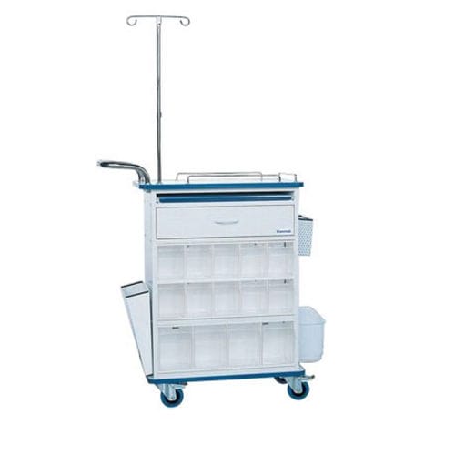 薬品用台車 - K040 - Kenmak Hospital Furnitures  - ゴミ箱 / 薬配分用 / 引き出し付き