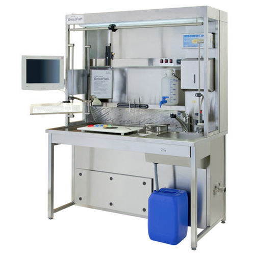 組織病理学用研究室ワークステーション - GrossPath GP-1500 - KUGEL medical GmbH & Co. KG - サンプル準備用 / 床置き / 流し付き