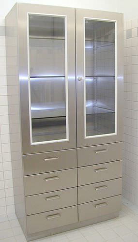 医療器具用キャビネット - INS-800-8S - KUGEL medical GmbH & Co. KG - 手術室用 / 棚付き / 開き戸付き