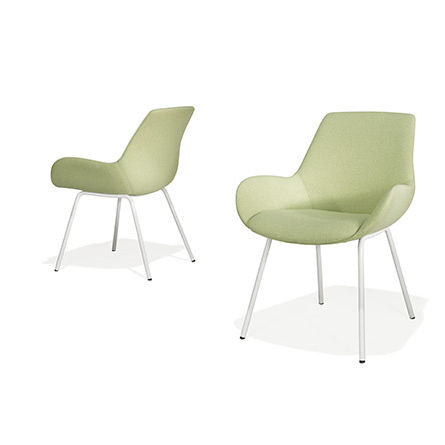 待合室用オフィスチェア - 8600 Lupino - Kusch+Co GmbH - 肘掛け付き / 積み重ね式