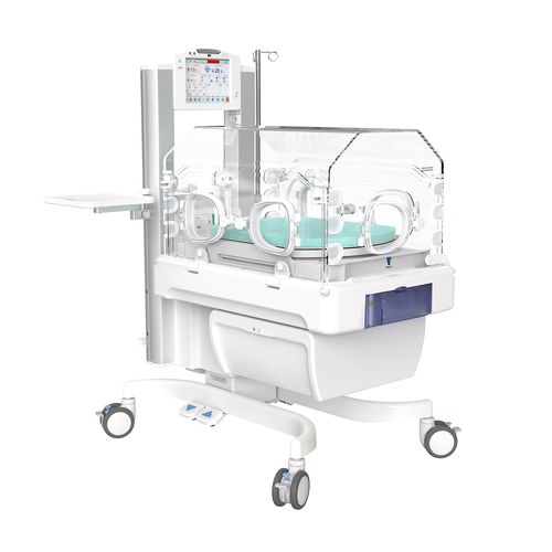 キャスター付き保育器 - YP-2800B - Ningbo David Medical Device - 高さ調節可能な / モニター付き / 収納付き