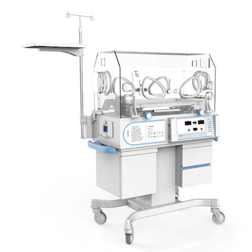 キャスター付き保育器 - YXK-5GB - Heal Force - 高さ調節可能な / 光線療法ランプ付き / 窓4個付き