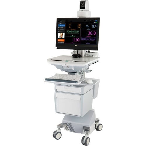 ビデオ会議用遠隔医療用台車 - PARSYS Télémédecine - 移動式 / 付属品 / 高さ調節可能な
