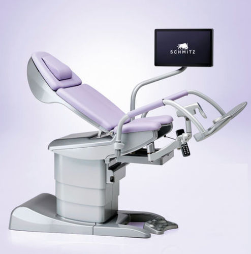 ビデオコルポスコープ - vidan®2 - SCHMITZ medical GmbH - 婦人科診察用アームチェアに設置