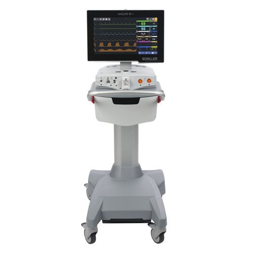 MRI対応患者モニター - MAGLIFE RT-1 - SCHILLER - 台車上 / ECG / 温度