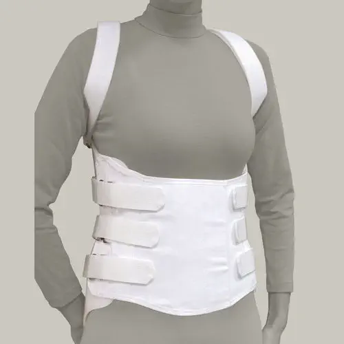 ホワイト腰部サポートコルセット 胸腰仙椎サポートコルセット - Front - Spinal Technology