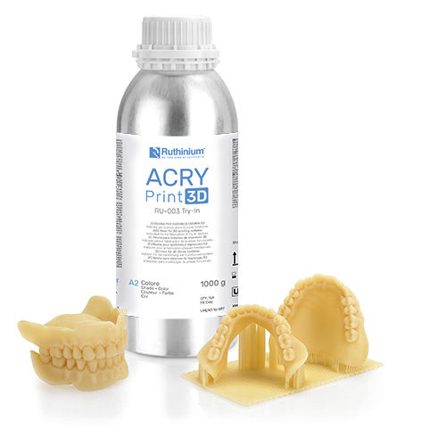 樹脂製歯科材料 - ACRY RU-003 TRY-IN - Ruthinium Group - 3Dプリント用 / 光重合性 / 生体適合性