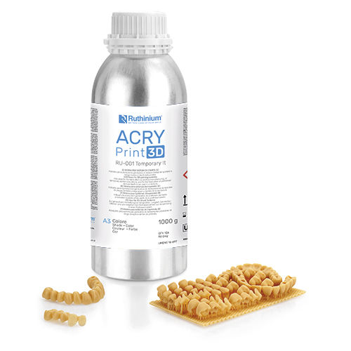 樹脂製歯科材料 - ACRY RU-001 - Ruthinium Group - 3Dプリント用 / 光重合性 / 生体適合性