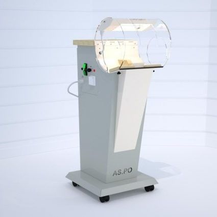 カバー付き歯科研究室用ワークステーション - AS.PO - ERIO - コンパクト / 移動式 / 自動