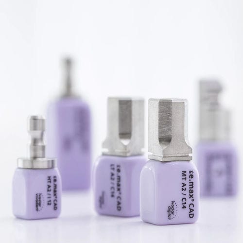 ガラス セラミック製歯科材料 - IPS e.max® CAD - Ivoclar Vivadent - ハイブリッド型 / 歯科インレー用 / 被覆冠用