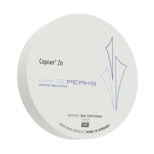 ジルコニア製歯科材料 - Copran® Zri 98 - Whitepeaks Dental Solutions GmbH - 歯科用ブリッジ用 / 白 / 着色済み