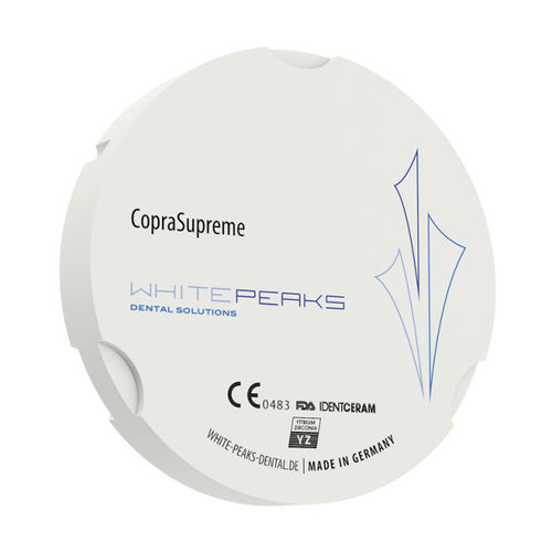 ジルコニア製歯科材料 - CopraSupreme 95 - Whitepeaks Dental Solutions GmbH - 歯の修復用 / 半透明 / 白