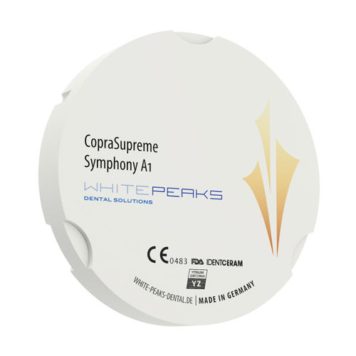 ジルコニア製歯科材料 - CopraSupreme Symphony 95 ZZ - Whitepeaks Dental Solutions GmbH - 歯の修復用 / 奥歯 / 前歯
