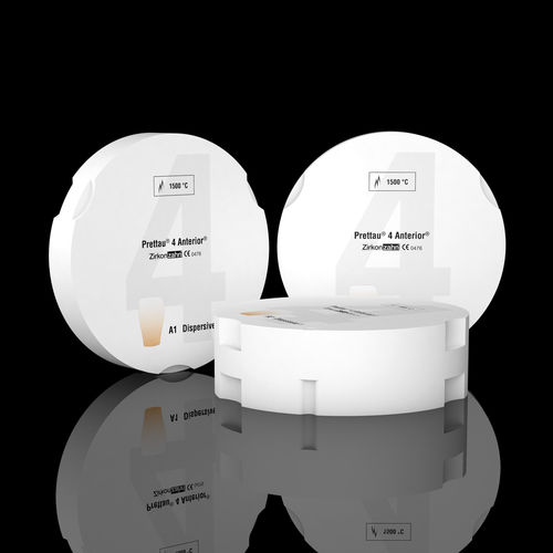 ジルコニア製歯科材料 - Prettau® 4 Anterior® Dispersive® - Zirkonzahn - 被覆冠用 / 歯科インレー用 / 歯科アンレー用