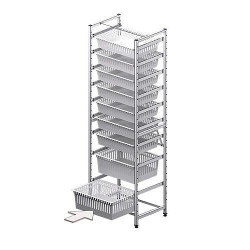 モジュール式シェルフユニット - F-RACK-600 - Behmpat Producciones S.L - かご収納用用 / フロアトラック / オープン構造