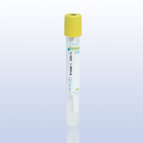 研究所用採取チューブ - 81241 - AYSET TIBBI ÜRÜNLER VE PLASTIK TEKSTIL ELEKTRONIK GIDA TEMIZLIK MADDELERI SAN AS - 円筒形 / 血清 / 全血