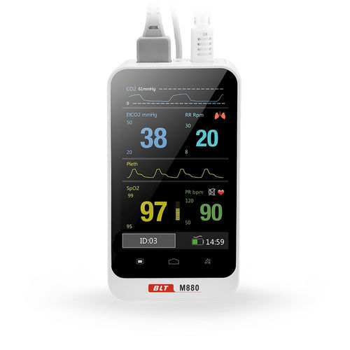 手持ち型患者モニター - M880 - Guangdong Biolight Meditech - etCO2 / SpO2 / 集中治療用
