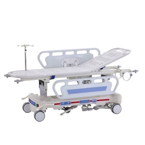 救急用ストレッチャー - E-1 - Hebei Pukang Medical Instruments - 油圧式 / 高さ調節可能な / 背もたれ調節可能な