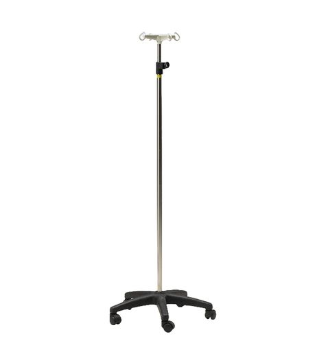 キャスター付きIV スタンド - R-3 - Hebei Pukang Medical Instruments - 4フック / ステンレス鋼製 / ベッド用