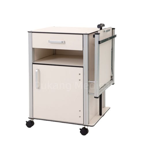 キャスター付きナイトテーブル - D-18 - Hebei Pukang Medical Instruments - ベッドテーブル付き / 引き出し付き