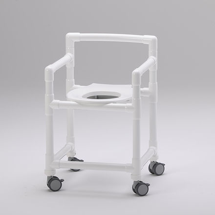 肘掛け付きシャワー用スツール - DH 100 - RCN Medizin - ローラー付き / カットアウトシ－ト付き / 背もたれ付き