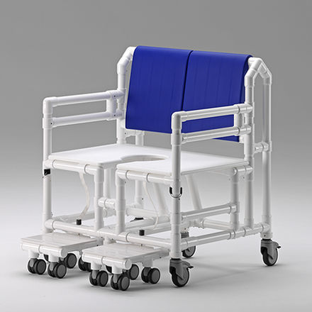 肘掛け付きシャワー用チェア - SCC 250 XXXL DSP 400 2ASAOS 2MFTOS 2PR STE - RCN Medizin - ローラー付き / 背もたれ付き / 肥満患者用
