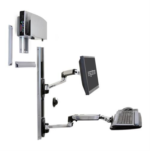 医療用コンピューターワークステーション - 45-2 series - Ergotron - 高さ調整可能 / 壁取り付け式 / 傾斜