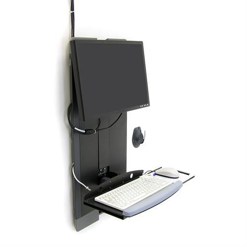 医療用コンピューターワークステーション - 60-593 series - Ergotron - 壁取り付け式 / 高さ調整可能 / 傾斜