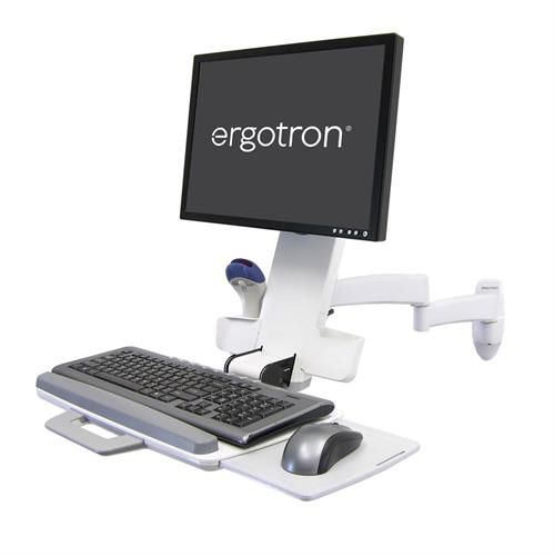 医療用コンピューターワークステーション - 45-230-2 series - Ergotron - 壁取り付け式 / 高さ調整可能 / 傾斜