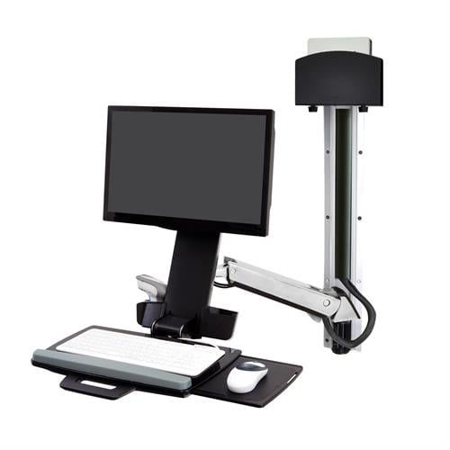 医療用コンピューターワークステーション - 45-271-026 - Ergotron - 高さ調整可能 / 壁取り付け式