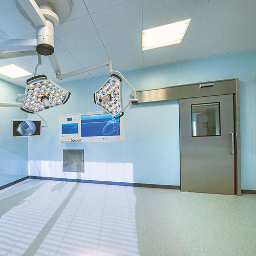 手術室用ドア - Vitec Cleanroom Technologies - 医療施設用 / スライド式 / ガラスパネル付き