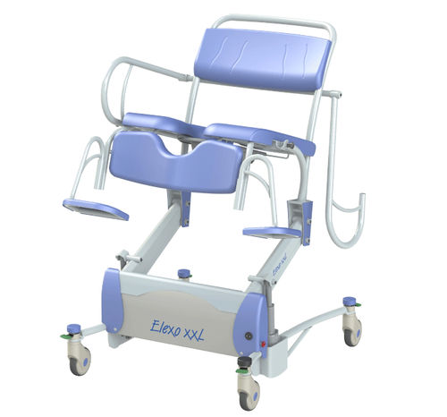 肘掛け付きシャワー用チェア - Elexo XXL - SCEMED - フットレスト付き / バケツ付き / 肥満患者用