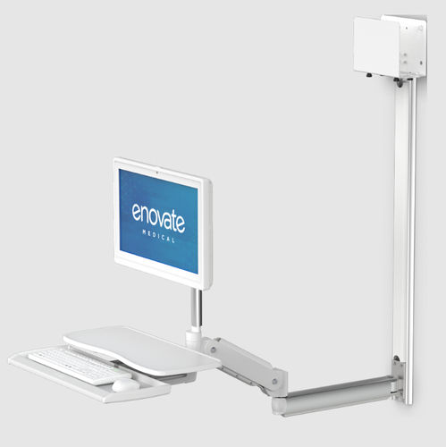 医療用コンピューターワークステーション - e997 - Enovate - 壁取り付け式 / 高さ調整可能