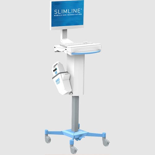 バッテリー式コンピュータ用台車 - Slimline™ - Enovate - 高さ調節可能な / 引き出し付き